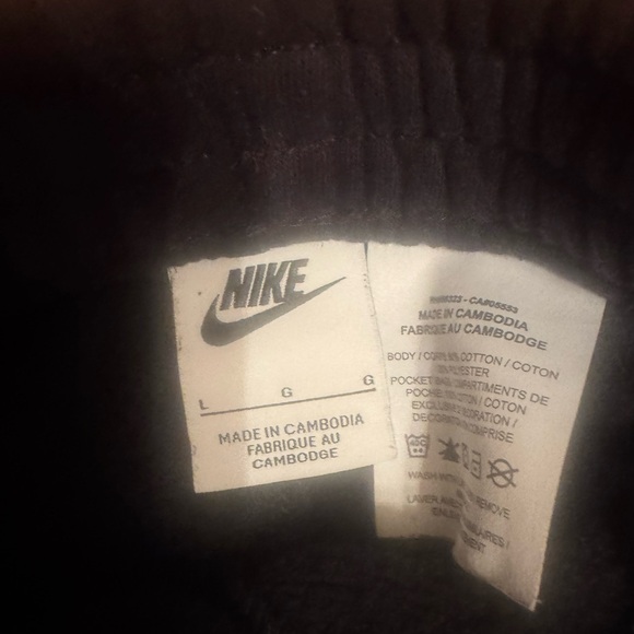 Nike Kids Black Joggers with White Logo - Picture 3 of 6